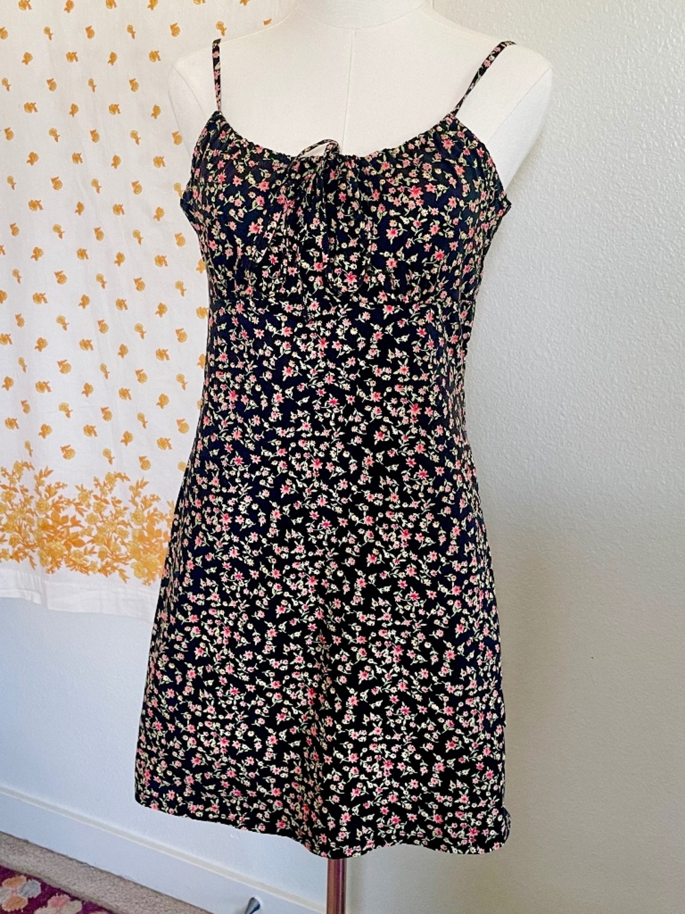 Y2K Black Floral Mini Dress